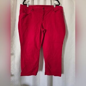 Talbots Women's Signature Red Crop Flare Jeans 20W